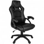 Надійне і стильне геймерське крісло KRAKEN DRAKON з чорної екошкіри