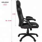 Надійне і стильне геймерське крісло KRAKEN DRAKON з чорної екошкіри - Зображення 6