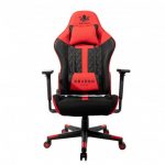 Яскраве геймерське крісло KRAKEN HELIOS чорно-червона тканина
