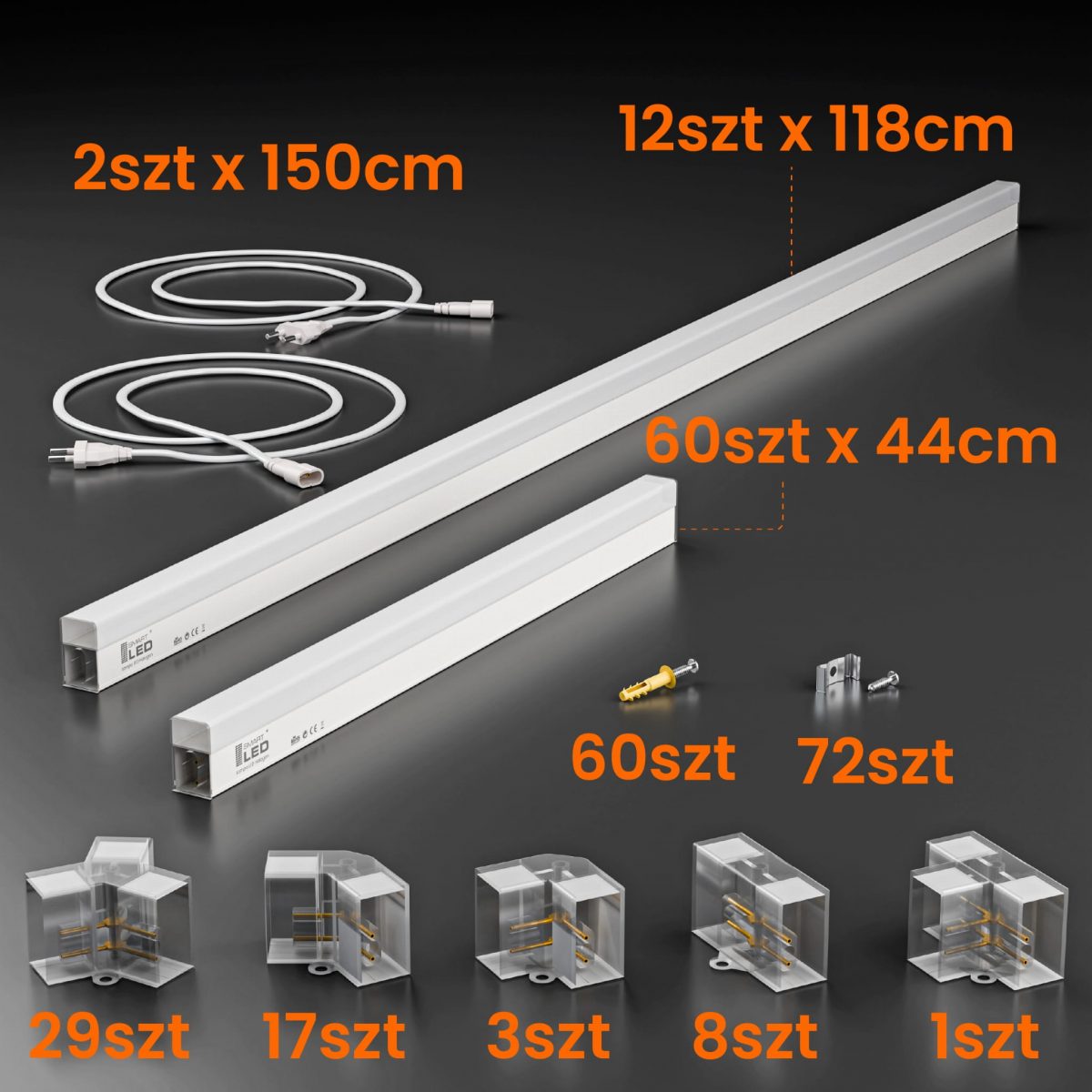 Стельовий світильник Smartled 484 х 243 см білий - Зображення 6