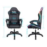 Ігрове Геймерське крісло RGB + BT з колонками WS8152 Black – максимальний комфорт - Зображення 10