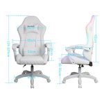Ігрове Геймерське крісло RGB + BT з колонками WS8153 White - Зображення 10