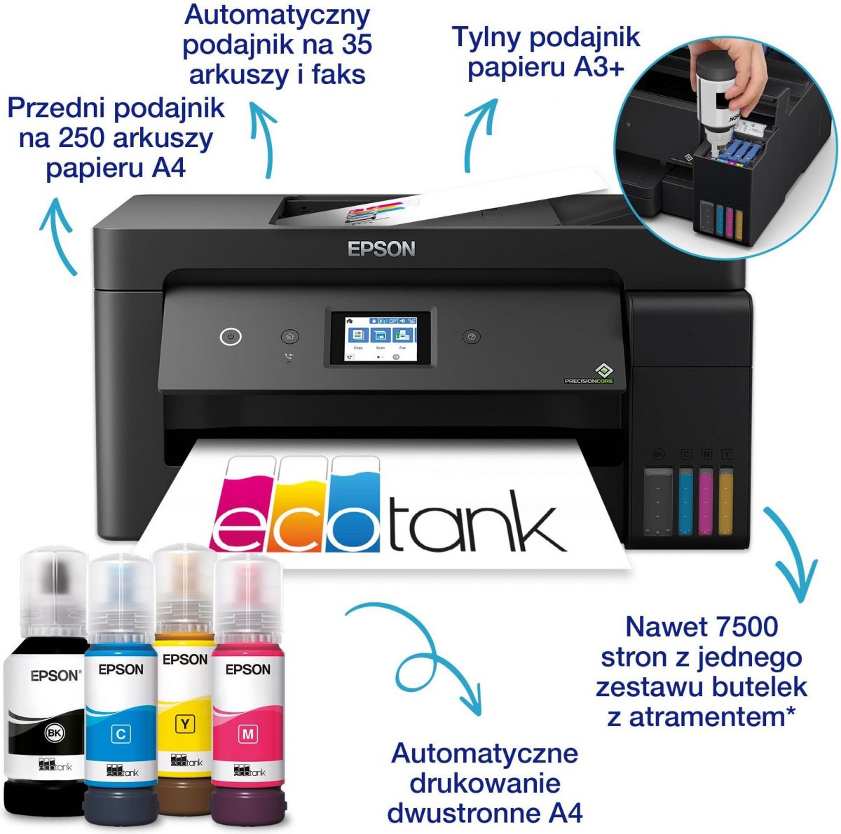 БФП Epson L14150 A3 WiFi Ethernet – широкоформатний принтер із функцією дуплексу (C11CH96404) - Зображення 2