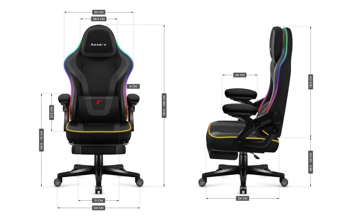 Геймерське крісло Huzaro Force 4.6 Black RGB Smart з підсвіткою - Зображення 5