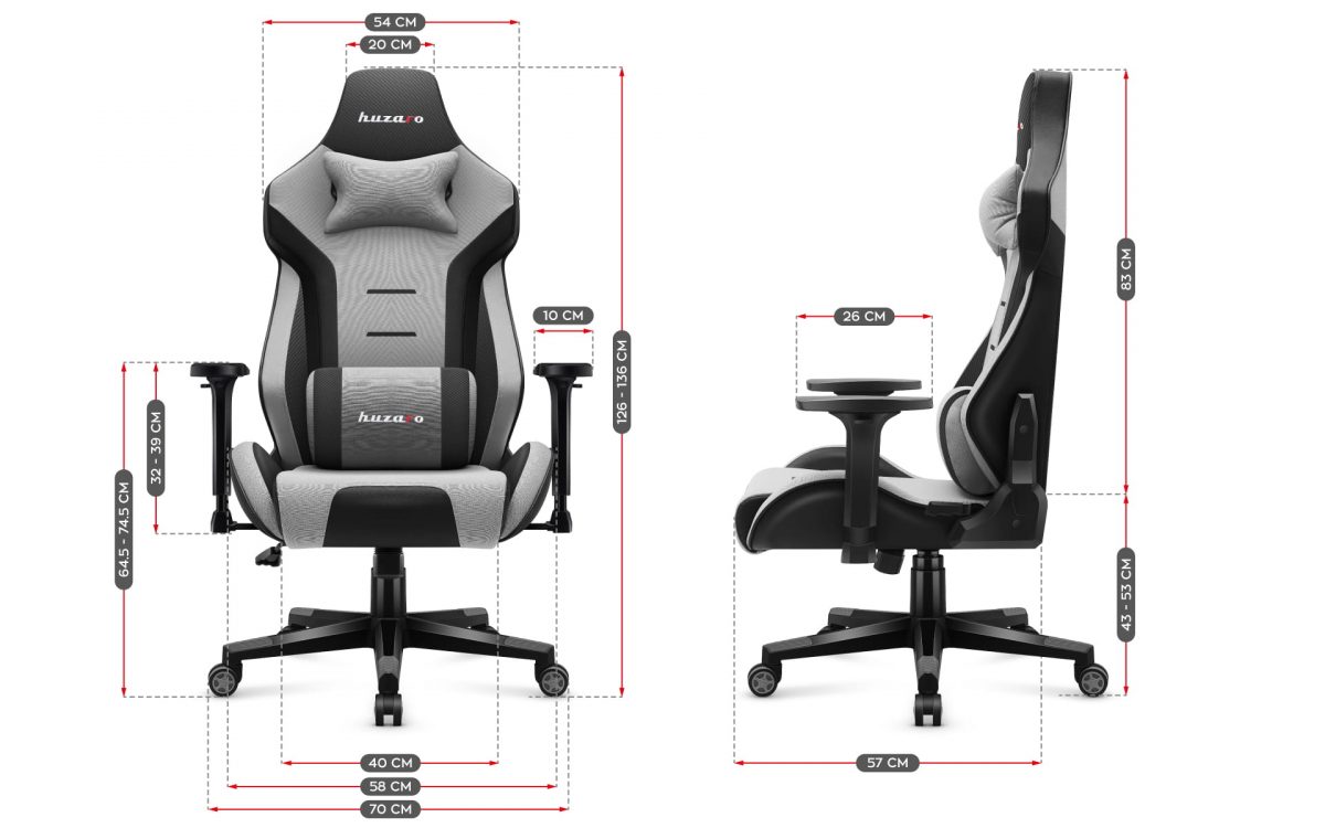 Комфортне та стильне геймерське крісло Huzaro FORCE 7.6 Grey - Зображення 4