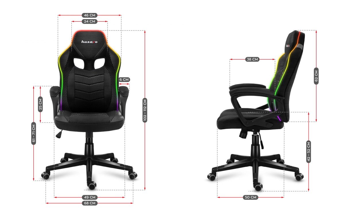 Яскраве RGB геймерське крісло Huzaro Force 2.5 для ігор - Зображення 7