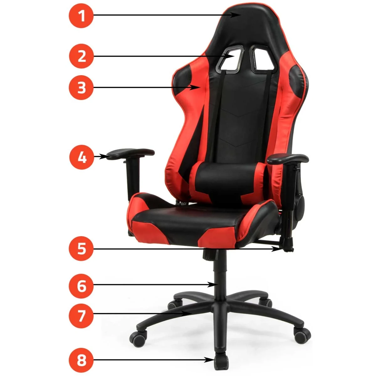 Офісне геймерське крісло Sofotel Inferno чорно-червоне для зручності та стилю - Зображення 12