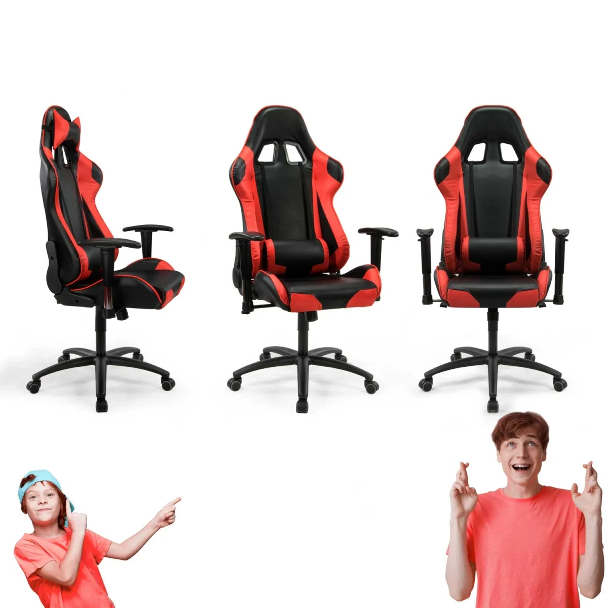 Офісне геймерське крісло Sofotel Inferno чорно-червоне для зручності та стилю - Зображення 11