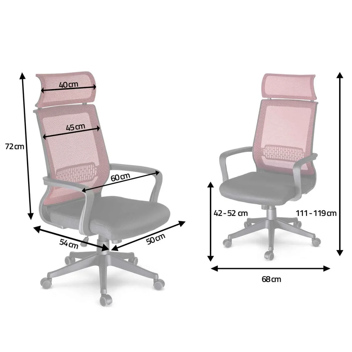Офісне мікросітчасте поворотне крісло з механізмом TILT Nosberg - Зображення 8