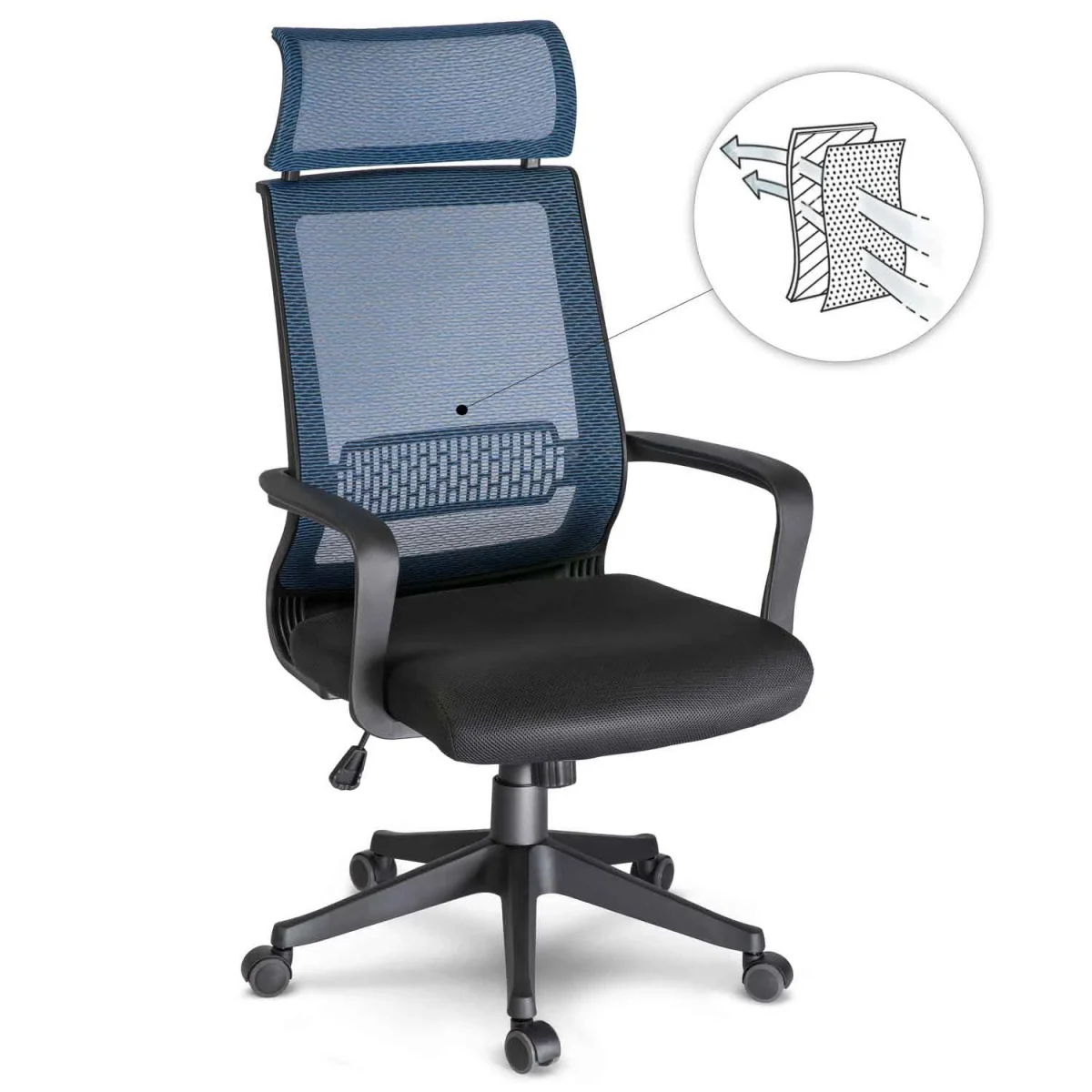 Офісне мікросітчасте поворотне крісло з механізмом TILT Nosberg - Зображення 7