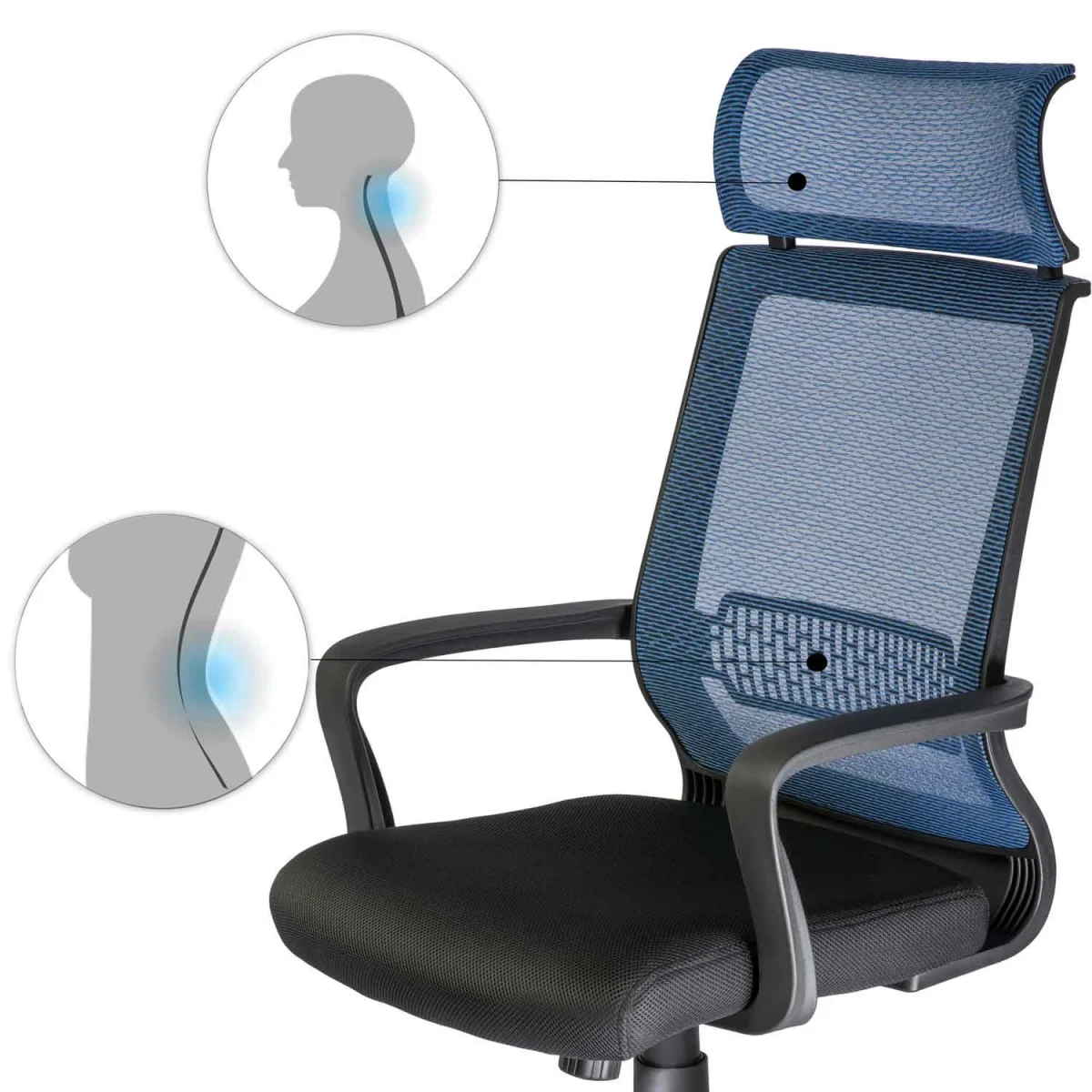 Офісне мікросітчасте поворотне крісло з механізмом TILT Nosberg - Зображення 10