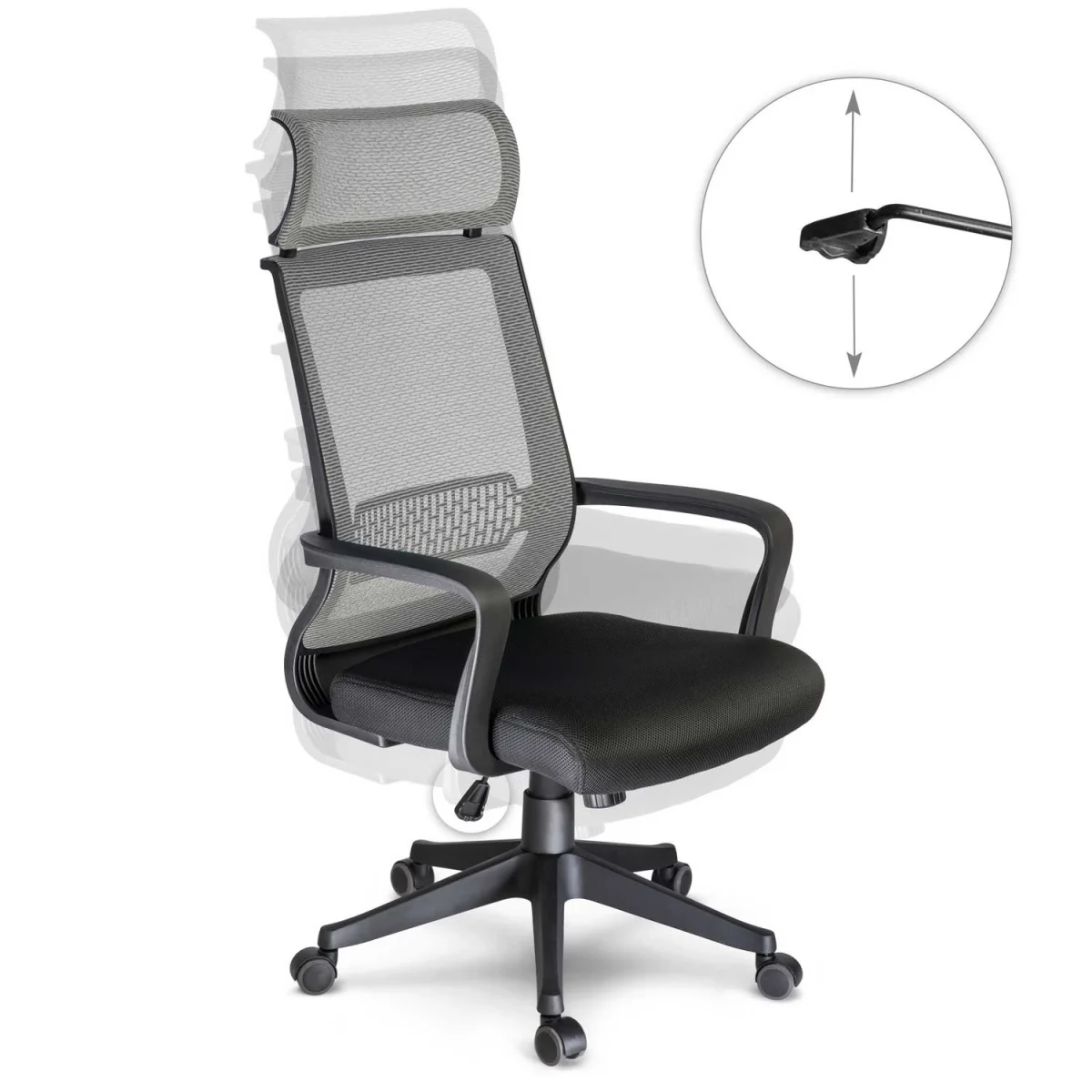 Комфортне мікросітчасте поворотне офісне крісло з механізмом TILT Nosberg - Зображення 9