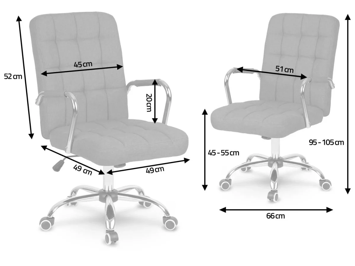 Офісне тканинне крісло Бентон сіре з комфортним сидінням - Зображення 7