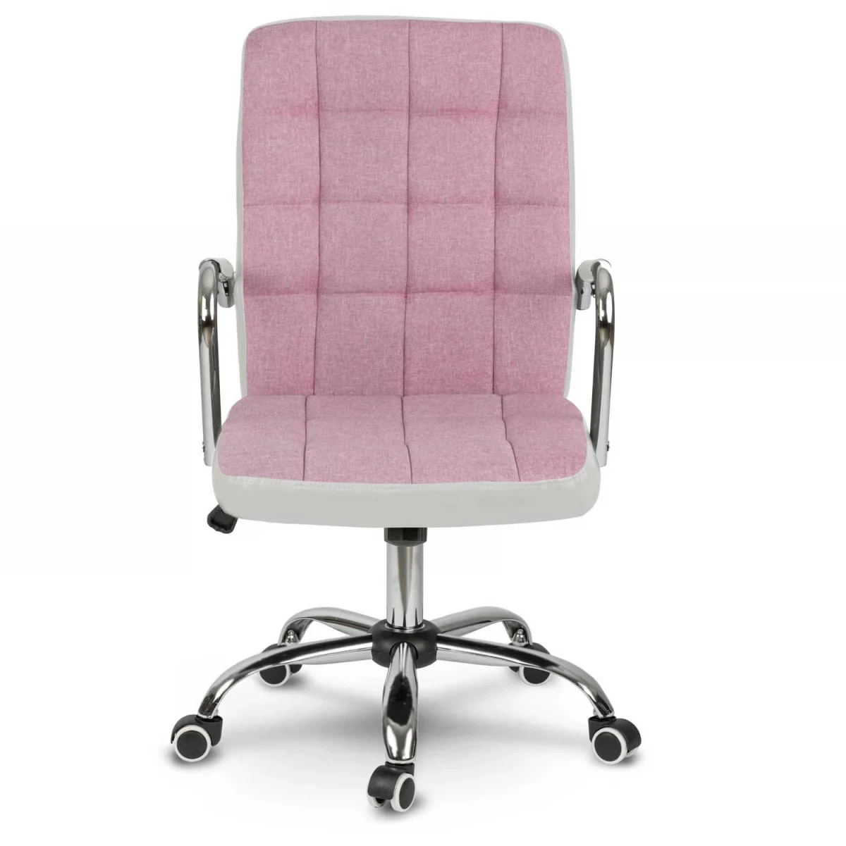 Офісне крісло з тканини Бентон рожево-біле для зручності - Зображення 3