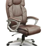Комфортне шкіряне офісне крісло Sofotel EG-227 коричневе
