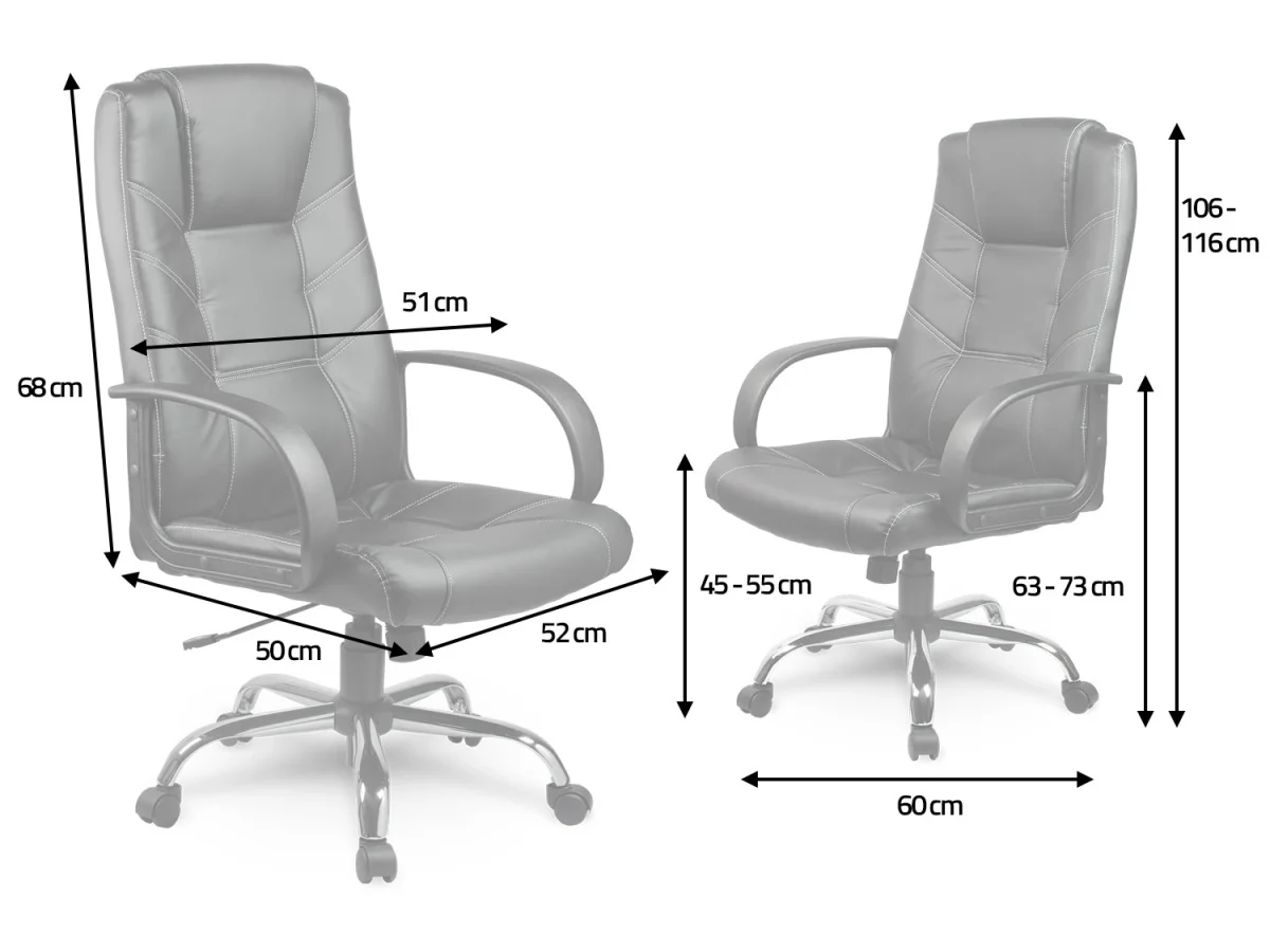 Комфортне офісне шкіряне крісло Sofotel EG-221 чорне - Зображення 4