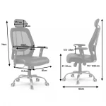 Комфортне офісне шкіряне крісло з мікросіткою Монако чорне - Зображення 11