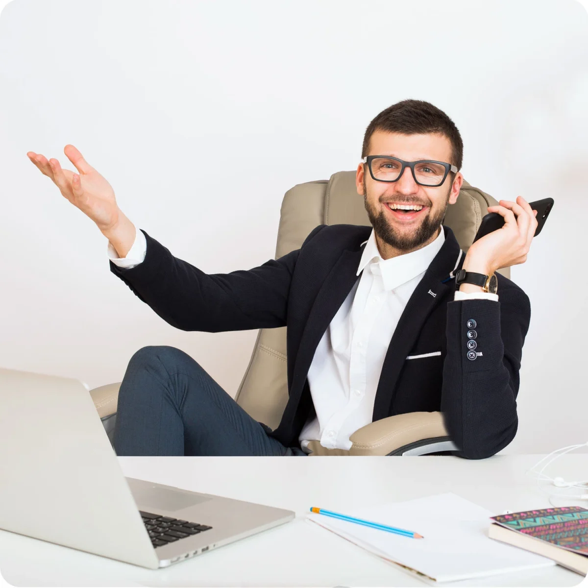 Елегантне офісне крісло Sofotel Porto бежеве - Зображення 6