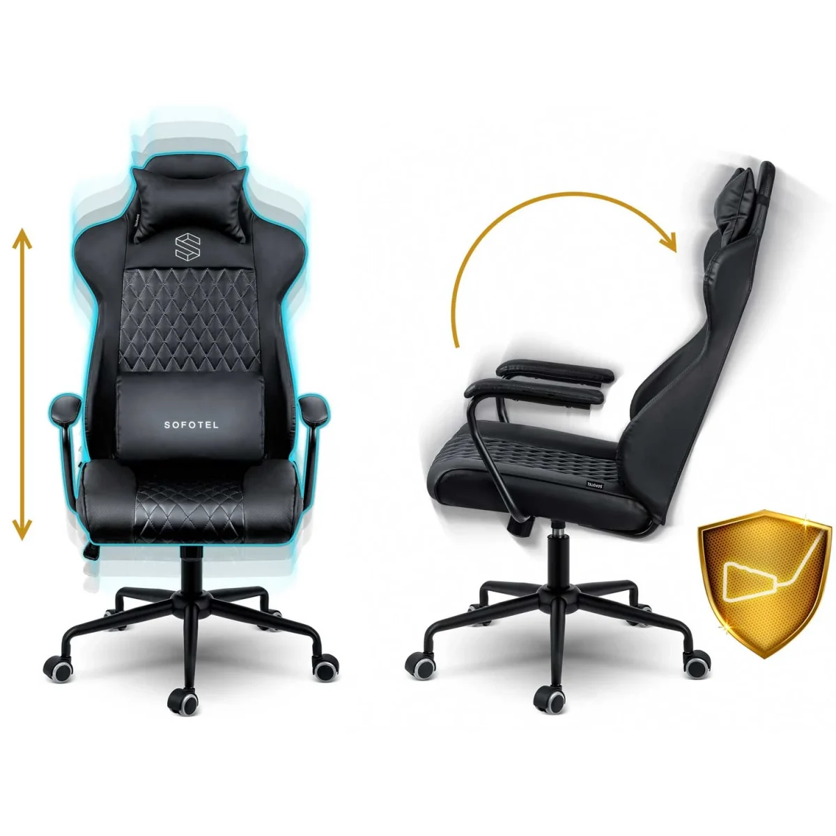 Офісне крісло Sofotel Werona чорне для тривалих робочих годин - Зображення 7