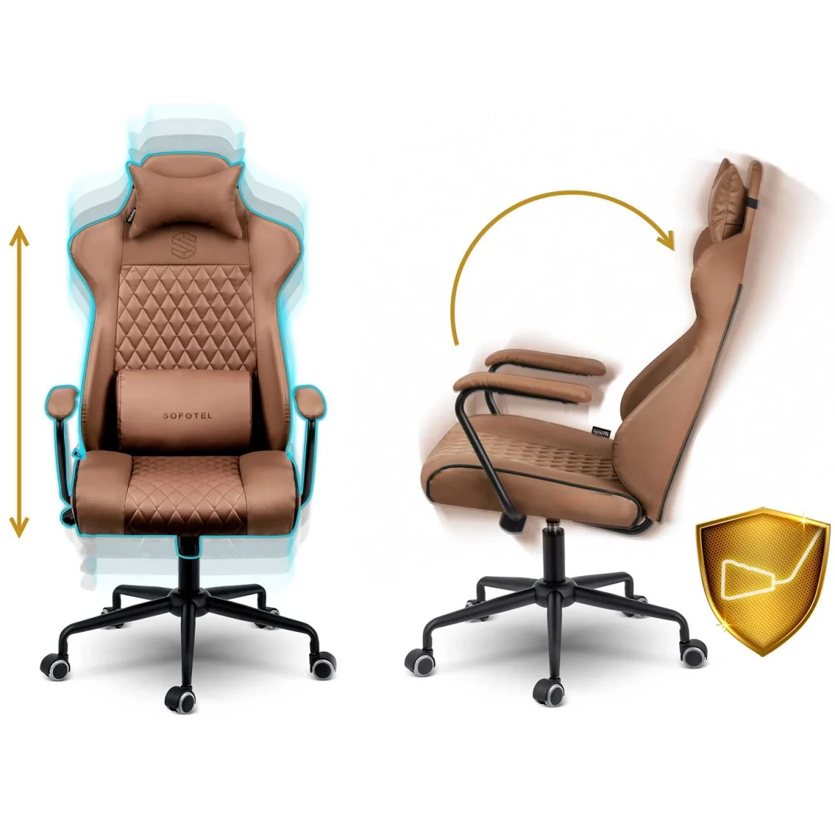 Офісне крісло Sofotel Werona 2582 коричневе для сучасного інтер'єру - Зображення 8