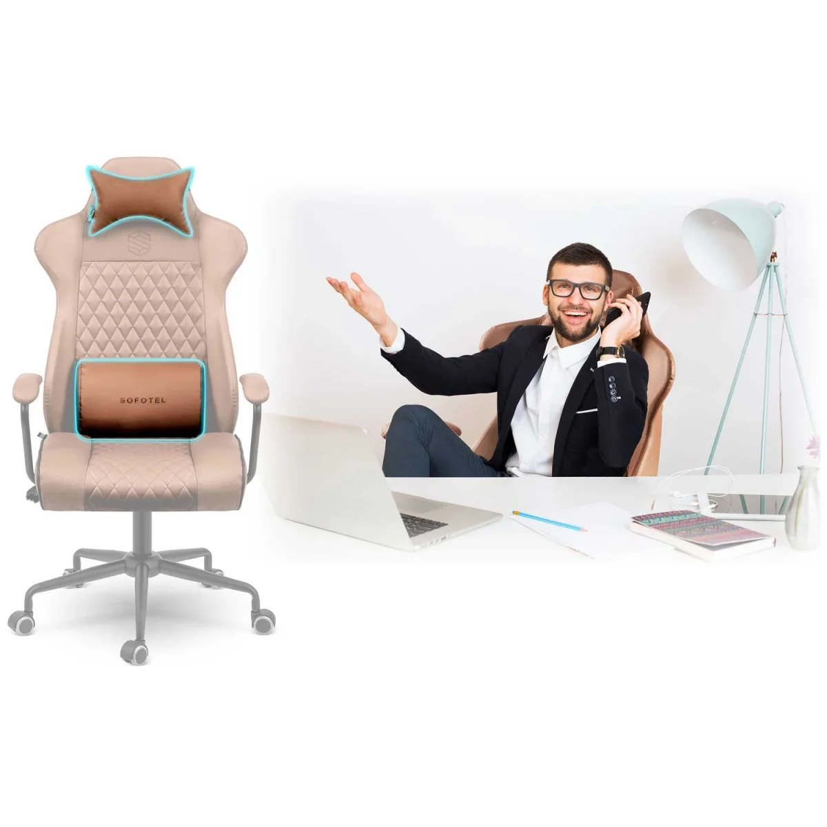 Офісне крісло Sofotel Werona 2582 коричневе для сучасного інтер'єру - Зображення 12