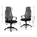 Стильне офісне крісло з мікросітки Прага сіре - Зображення 7