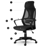 Офісне крісло з мікросітки Прага чорне для комфортної роботи - Зображення 8