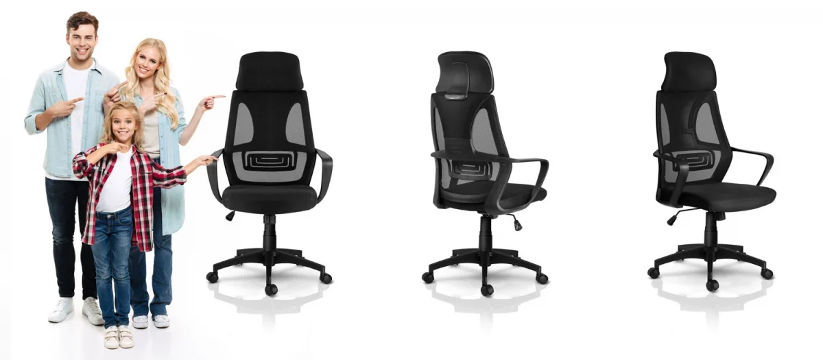 Офісне крісло з мікросітки Прага чорне для комфортної роботи - Зображення 10