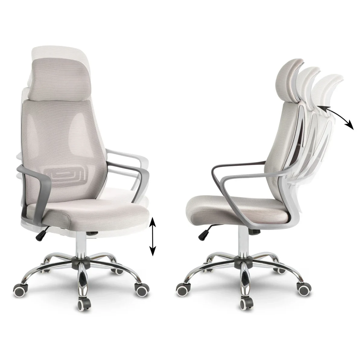 Офісне крісло з мікросітки Praga micro mesh світло-сіре – легкість і підтримка - Зображення 11