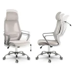 Офісне крісло з мікросітки Praga micro mesh світло-сіре – легкість і підтримка - Зображення 11