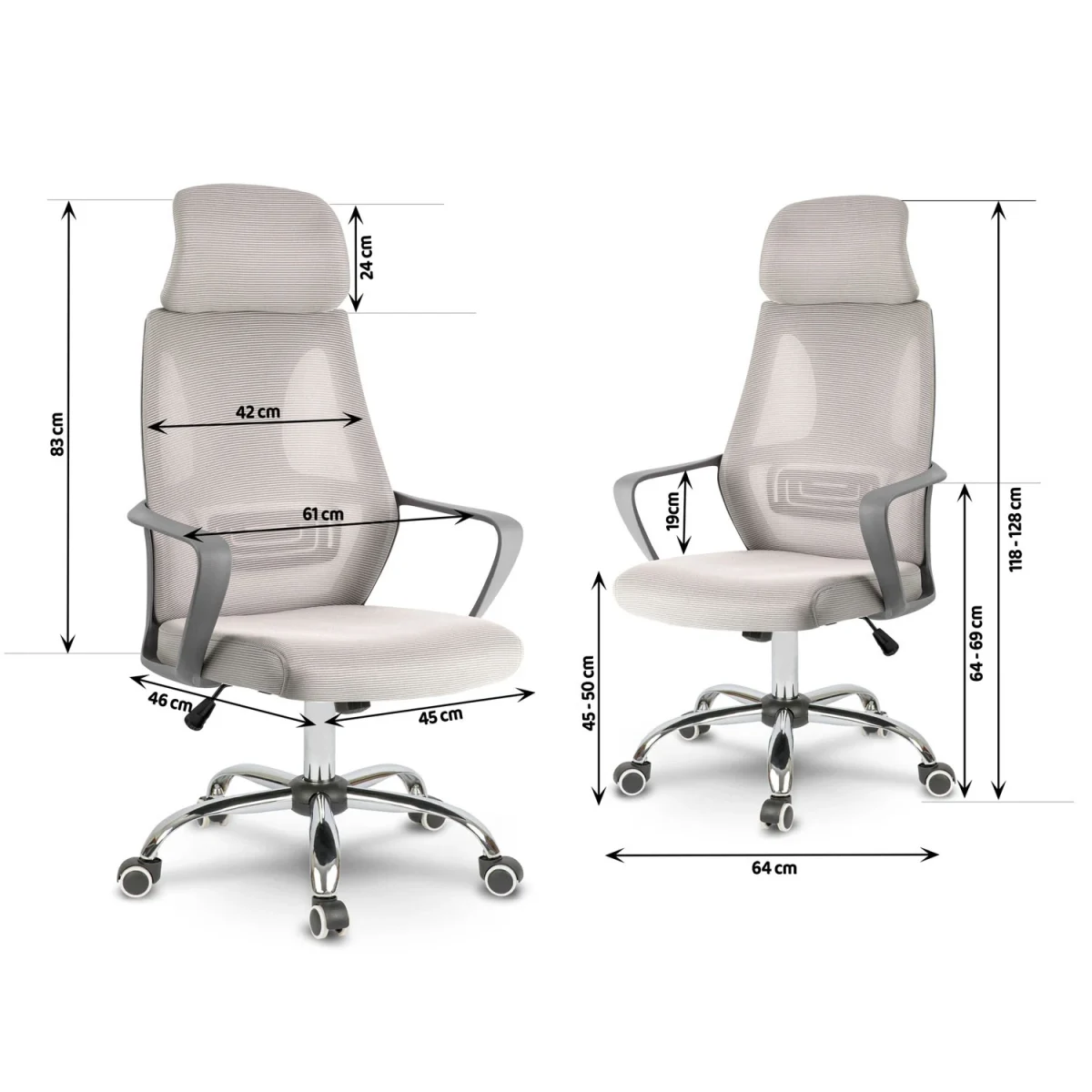 Офісне крісло з мікросітки Praga micro mesh світло-сіре – легкість і підтримка - Зображення 7