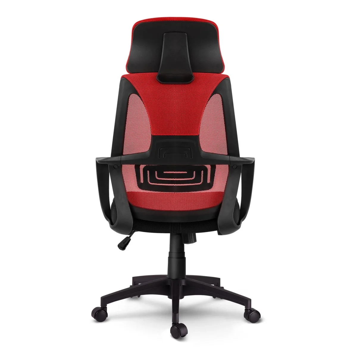 Крісло офісне з мікросітки Прага червоно-чорне - Зображення 6