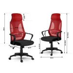 Крісло офісне з мікросітки Прага червоно-чорне - Зображення 10