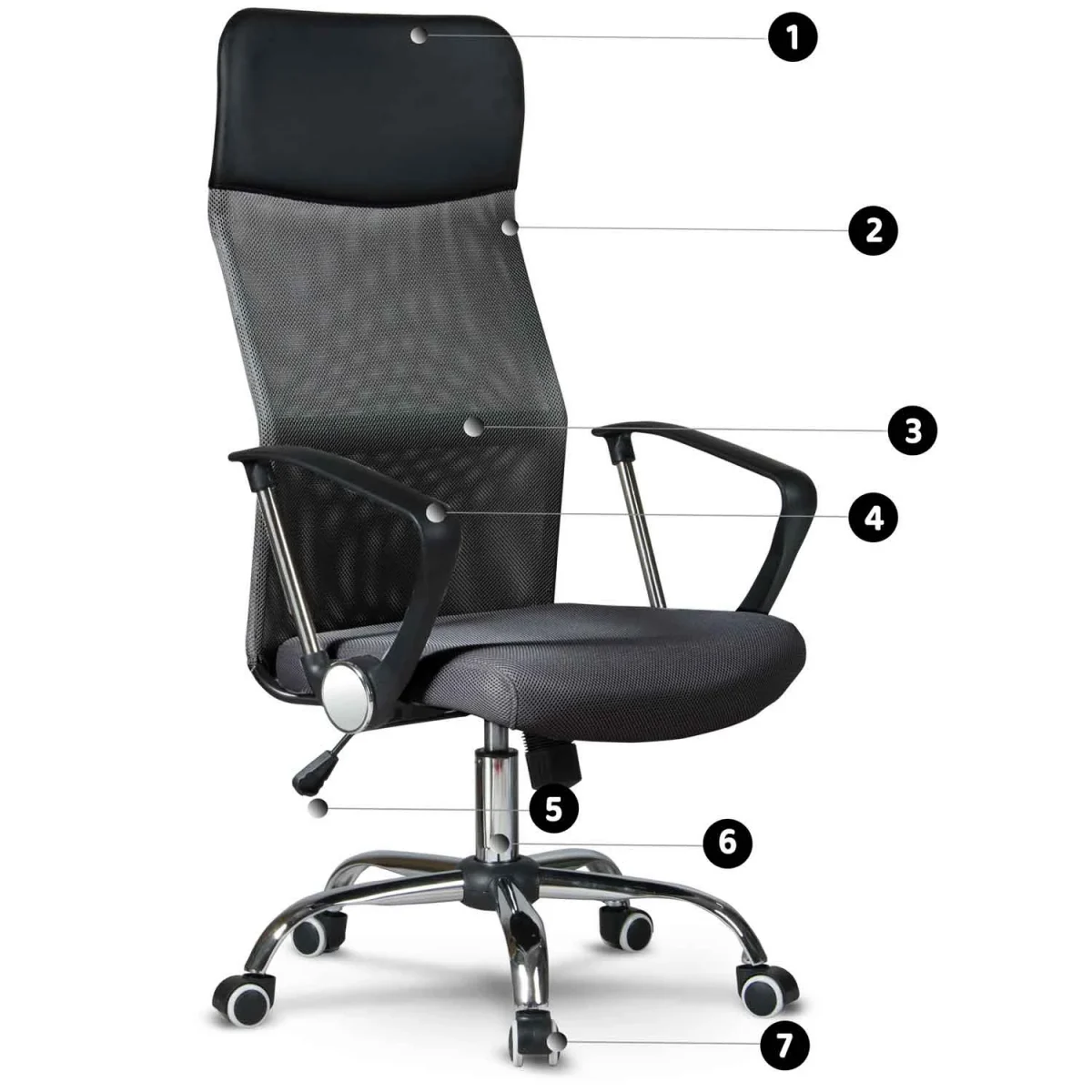 Офісне крісло Sofatel Sydney Micro Mesh темно-сіре для комфорту - Зображення 8