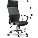 Офісне крісло Sofatel Sydney Micro Mesh темно-сіре для комфорту - Зображення 8