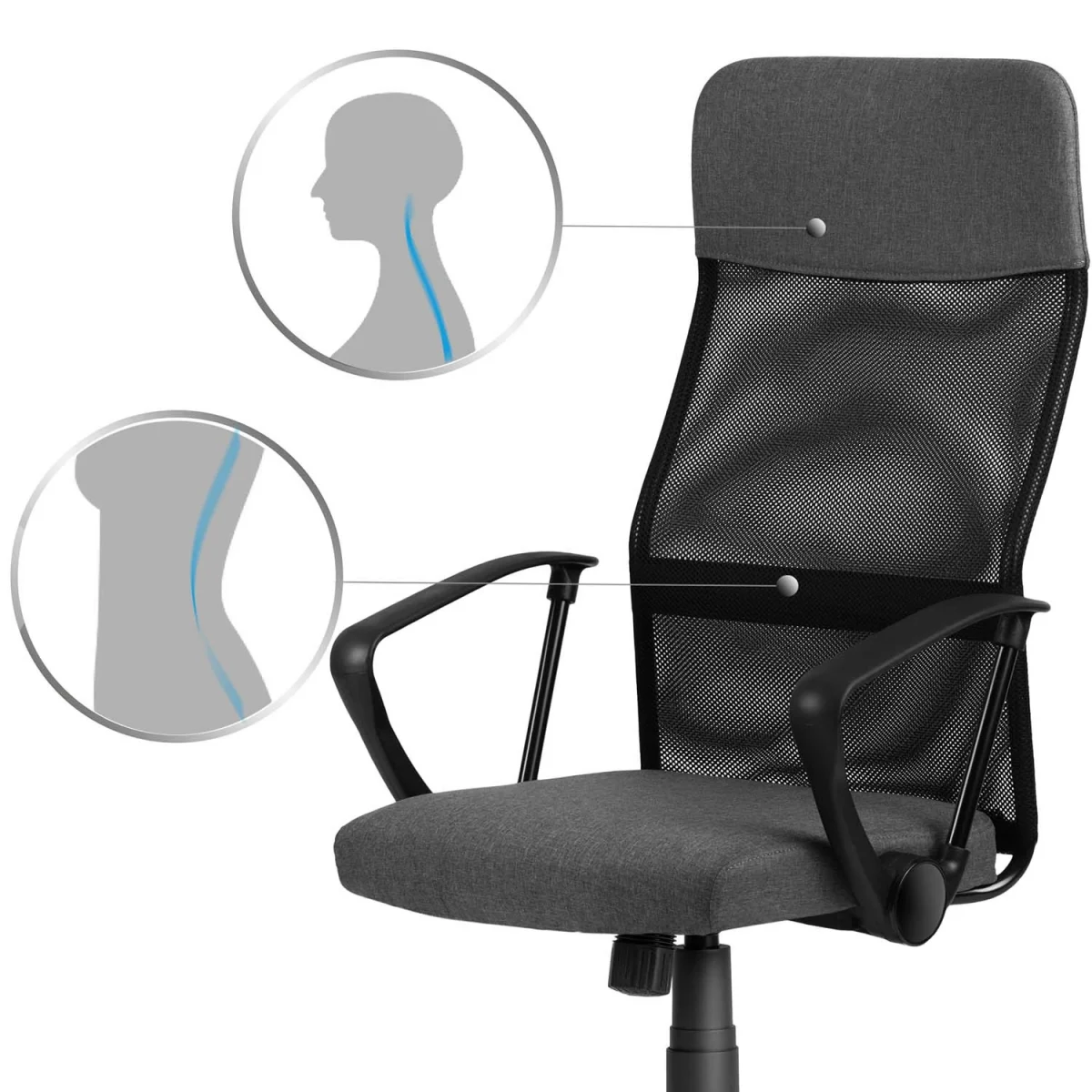 Офісне крісло з мікросітки Sofatel Sydney micro mesh темно-сіре - Зображення 6