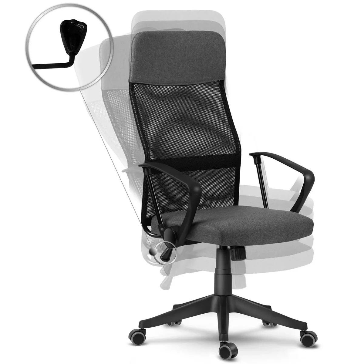 Офісне крісло з мікросітки Sofatel Sydney micro mesh темно-сіре - Зображення 7