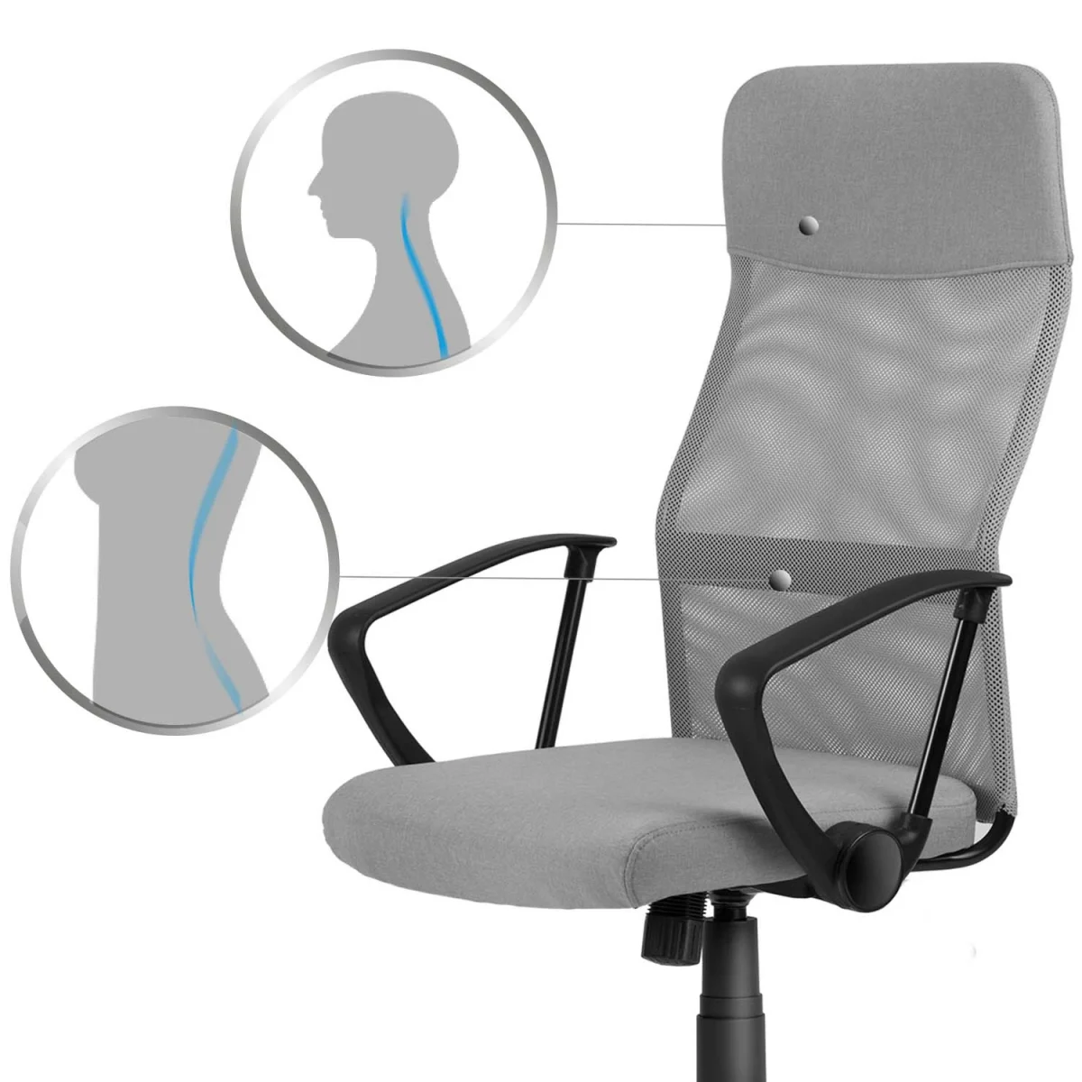 Легке і зручне офісне крісло Sofatel Sydney світло-сіре - Зображення 7