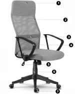 Легке і зручне офісне крісло Sofatel Sydney світло-сіре - Зображення 9
