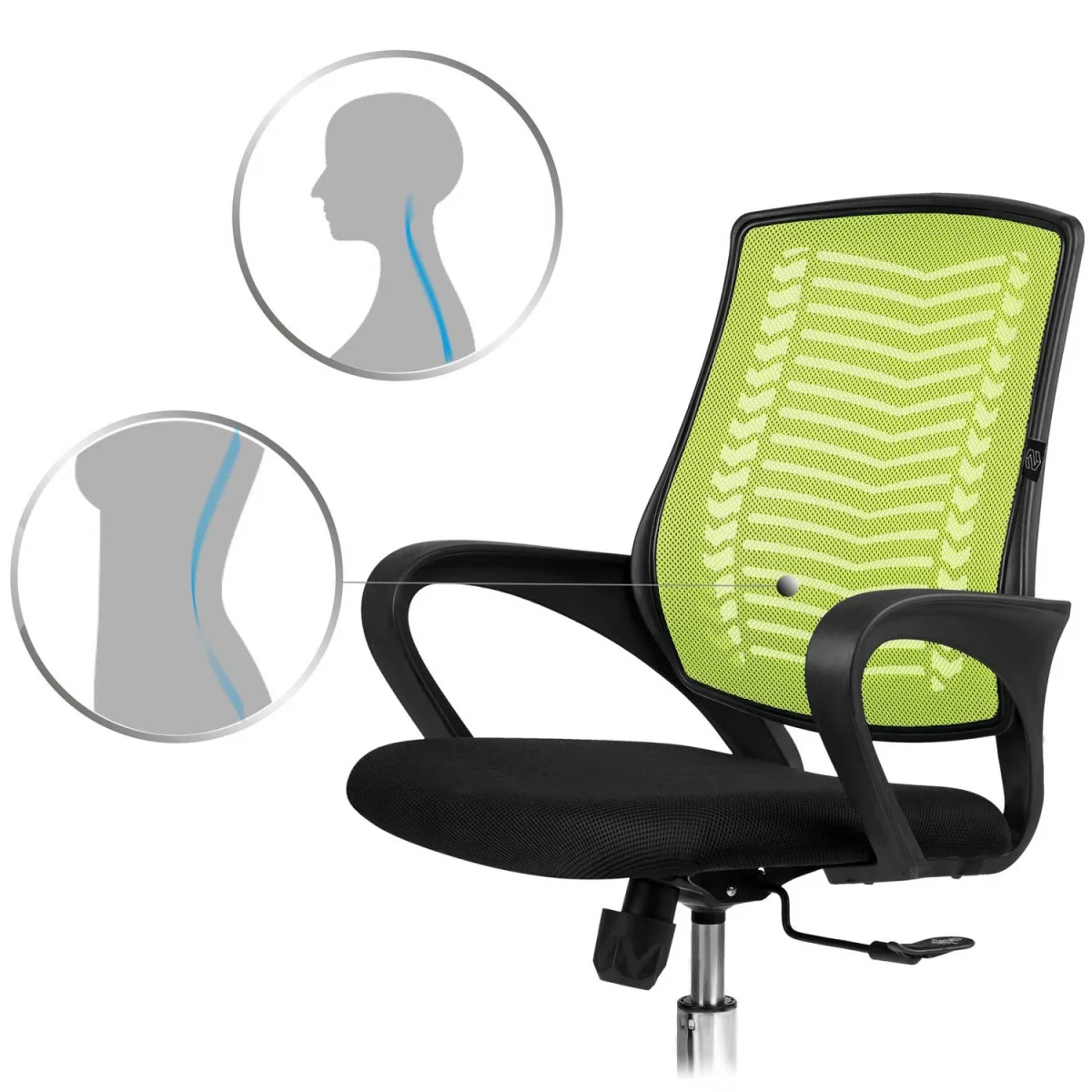 Офісне крісло Sofotel Denar з мікросітки зелене для вашого офісу - Зображення 11