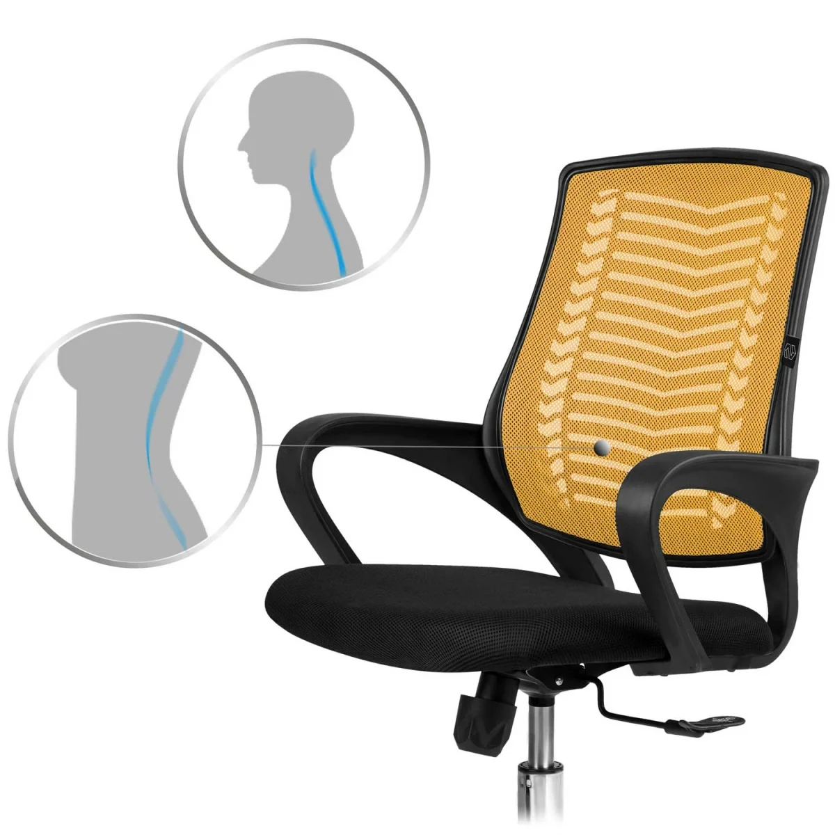 Офісне крісло з мікросітки Sofotel Denar оранжеве – яскравий дизайн і зручність - Зображення 11