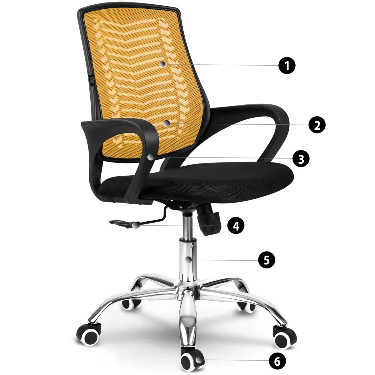 Офісне крісло з мікросітки Sofotel Denar оранжеве – яскравий дизайн і зручність - Зображення 12