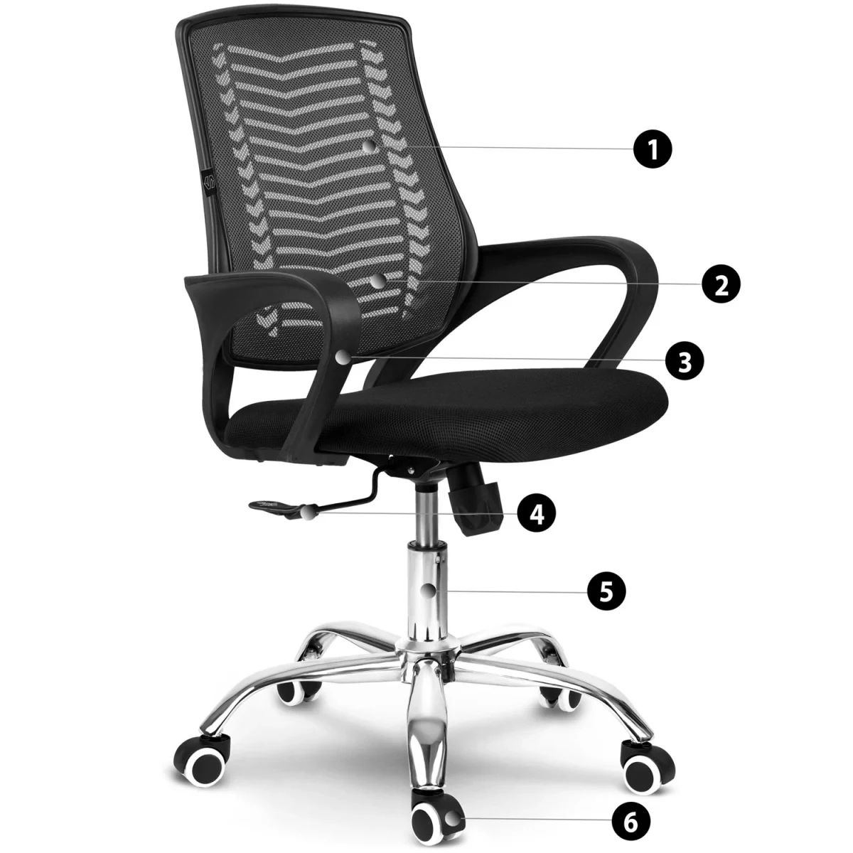 Офісне крісло з мікросітки Sofotel Denar чорне для комфорту та стильності - Зображення 12