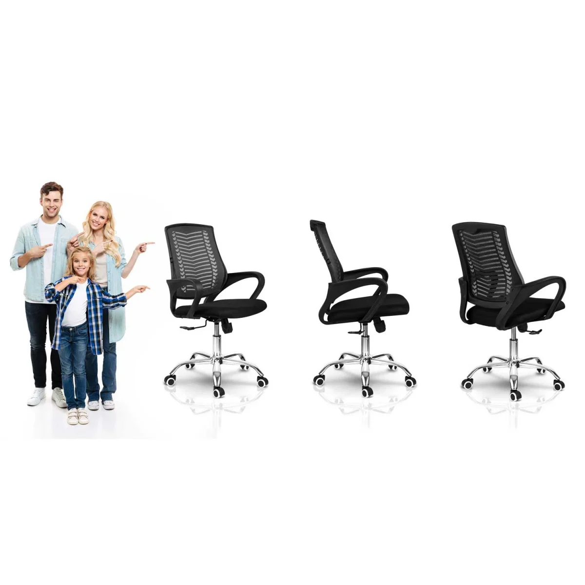 Офісне крісло з мікросітки Sofotel Denar чорне для комфорту та стильності - Зображення 14