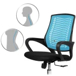 Офісне крісло Sofotel Denar блакитне з мікросітки для комфорту - Зображення 11