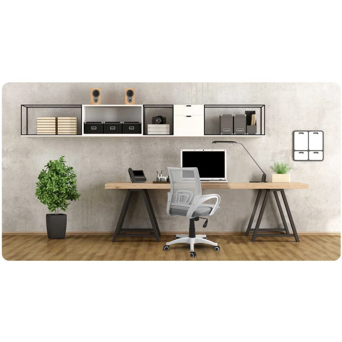 Офісне крісло з мікросітки Sofotel Latok світло-сіре для комфорту - Зображення 8