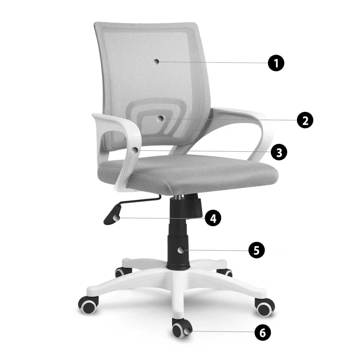 Офісне крісло з мікросітки Sofotel Latok світло-сіре для комфорту - Зображення 11