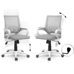 Офісне крісло з мікросітки Sofotel Latok світло-сіре для комфорту - Зображення 12