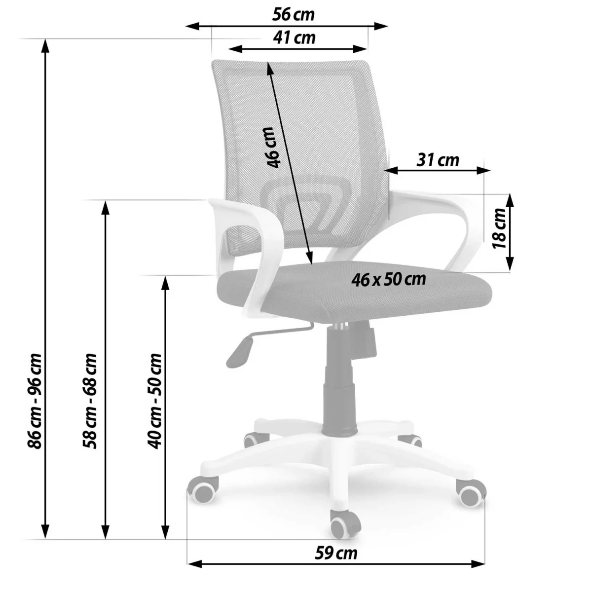 Офісне крісло з мікросітки Sofotel Latok світло-сіре для комфорту - Зображення 14