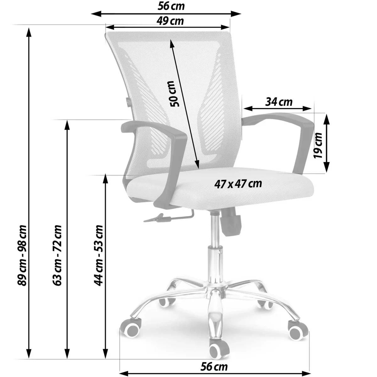 Офісне крісло Sofatel Gontia micro mesh сіре – елегантність і підтримка - Зображення 10